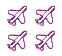 Yinhing 100 Pcs Cute Plane Shaped Clips and Paperclips for Work Study and Sorting Light and Colorfast (Purple)