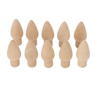 Yinhing 10Pcs Cute and Compact Unfinished Wooden Hanging Light Bulb Ornaments for Handcraft Projects and Home Decor Ideal for DIY Crafting Festive Parties and Gifts