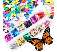Yinhing 12 Colors Glitter Nail Sequins Colorful Nail Art Flakes Sparkling Confetti Glitter Stickers Decals for Design for DIY Manicure Decorations (Assorted Color)