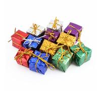 Yinhing 12Pcs Mini Christmas Ornaments, Christmas Tree Ornaments, Mini Boxes for Hotel, Restaurant, Office Buildings, 2.5cm