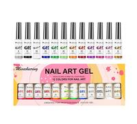 Yinhing 12PCS Nail Polish Nail Art Liner Varnish Premium Elastic Gel Polish for Design Enhanced for DIY Manicure Decoration and Art Lines