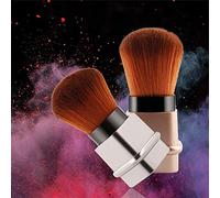 Yinhing 1Pc Retractable Makeup Brush for Cream Concealer and Powder Professional Cosmetic Tool for Application Portable Design for On The Use Ideal for Skin Types (Silver)