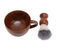 Yinhing 2 Pcs Brush Set for Men With Nylon and Elegant Wood Bowl Complete Grooming Kit for Effortless Experience for Barbers and Home Use Luxurious Design for and Comfortable