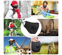 Yinhing 2 Pcs Reusable PM 2.5 Anti Dust Masks with 4 Filter Cotton Sheet Washable Anti Haze Face Adjustable Straps Comfortable Breathable for Various Face Sizes (Black)