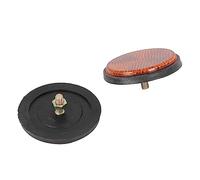 Yinhing 2 Pcs Round Reflector Motorcycle Red PMMA Material Improve Safety Visibility Easy Installation Universal Mounting Screws
