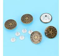 Yinhing 20MM Vintage Buttons Set 10 Pieces Antique Bronze Clasp with Thread for Repair and Customization (20MM Bronze (No. 13))