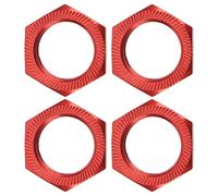 Yinhing 24mm Aluminum Alloy Wheel Hex Hub Nuts for /5 Outcast Kraton 8s High Strength Lightweight and 4 Pcs Set (Red)