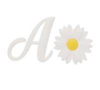 Yinhing 2Pcs Beach Bag Decorative Colorful Silicone Letter Featuring Alphabet Letters Daisy Unique Accessories for Personalized Beach Bags Additions (Letter White Chrysanthemum)