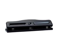 Yinhing 3 Hole Punch, Metal Paper Puncher, 7mm Diameter Adjustable Spacing, Metal Hole Punch, Manual Pocket A4 Paper Punching Tool, Black