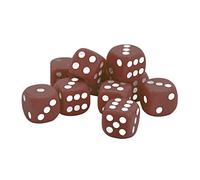 Yinhing 30PCS 16MM Plastic 6 Sided Rounded Corner Dice Set for Board Games and Educational Use Lightweight Easy to Carry for Family Fun and Math Lessons (Brown)