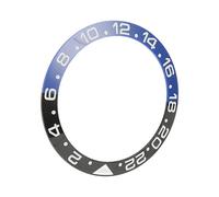 Yinhing 38mm Ceramic Bezel Insert for GMT Watches Blue Base with White Characters Easy Replacement for Watches