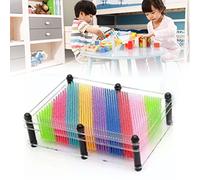 Yinhing 3D Pin Art Board Toy Colorful Handprint Pin for Kids Enhance Imagination and Creativity Engaging Patterns On Board for Gifts and Educational (Transparent)
