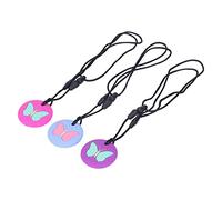 Yinhing 3pcs Cute Pattern Portable Soft Silicone Chewing Necklace for Infants Discomfort Relief Easy to