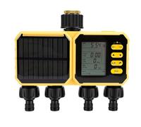 Yinhing 4 Zone Hose Timer Irrigation Controller Solar Powered | Voice controlled garden sprinkler timer brass inlet IPX5 app remote control rain delay function suitable for