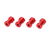 Yinhing 4Pcs 12Mm Rc Aluminum Wheel Hex Hub With 15Mm Offset Extension Hex Drive Adapter Coupler for E /16 Rc Car Red Color Enhanced Durability and Performance (Red)