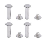 Yinhing 50 Pairs Chicago Screw M5 6x20x11mm Round Flat Stainless Steel Screw Rivets for Leather Crafts DIY Projects Belt Making Handbags and More