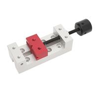 Yinhing 50mm Mini Flat Clamp Aluminum Bench Vise CNC Machined with Threaded Rod for Drill Press Workholding Polished Oxidized Surface