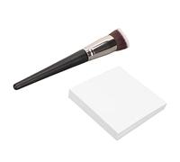 Yinhing 50PCS Disposable Nail Art Cosmetic Palette Paper with Concealer Brush, Slope Shaped Double Sides Use Concealer Brush Nail Coloring Paper for Eye Shadow Nail Art