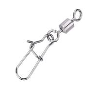 Yinhing 50PCS Stainless Steel Fishing Connectors Set 2 4 5 6 8 Rolling Snap Fishing Gear Lightweight Design for Quick Leader Changes (6#)