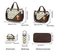 Yinhing 5Pcs Stylish Mummy Bags for Feeding Bottles Food Diapers Large Capacity Multi Functional Maternity Bags for Modern Moms and Dads (Coffee)