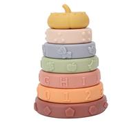 Yinhing 6pcs Educational Sensory Stacking Rings Colorful Pumpkin Shape Soft Building Toys for Kids with Grip Strengthening Function