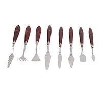Yinhing 8 Pcs Stainless Steel Painting Set Versatile Spatula for Art Mixing Scraping and Comfortable Grip for Artists and Beginners
