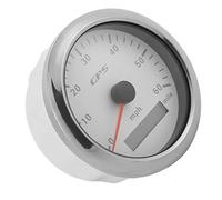Yinhing 85Mm/3.35In Speedometer Gauge 0 60MPH/H LCD Display With Backlight for RVs Boats 32V DC White Easy to Read And Accurate Speed Measurement (White)
