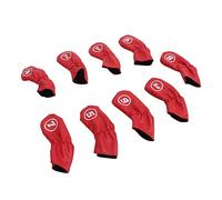 Yinhing 9Pcs Iron Covers PU Fabric Thickened Plush Lining Lightweight Convenient for Right Left Handed Golfers (Red)