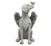 Yinhing Angel Dog Memorial Stone, Dog Passing Away Gifts with Synthetic Resin Material, Hand Carving Vivid Exquisite Angel Dog Statue for Outdoor Garden