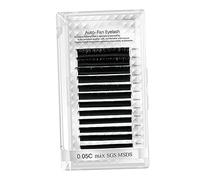 Yinhing Auto Fan Eyelashes, Black Volume False Lashes 12 Rows with Nanometer PBT Material, for Junior Intermediate Advanced Eyelash Beautician Beauty Salon (0.3-0.6in Mix)