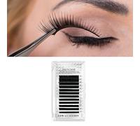 Yinhing Auto Fan Eyelashes, Black Volume False Lashes 12 Rows with Nanometer PBT Material, for Junior Intermediate Advanced Eyelash Beautician Beauty Salon (0.3-0.6in Mix)