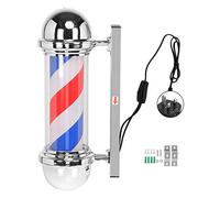 Yinhing Barber Shop Pole Rotating LED Light Stripe Sign High Brightness Classic Red White Blue Salon Decoration for Hairdressing Shop Wall Mount 50cm 19.7inch (UK Plug)