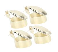 Yinhing Candle Snuffer, 4Pcs Metal Shell Pattern Candle Wick Trimmer Automatic Candle Stopper Candle Accessories for Putting Out Candle Flame Safely (Gold) automatic candle extingui