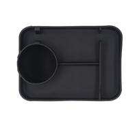 Yinhing Car Tray Silicone Car Snack Tray Multifunctional Kids Cup Holder Plate for Snacks and Drinks - Travel Companion for Families Design for Easy Up Ideal for Road Trips and Daily (Black)