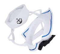 Yinhing Cat Costume, Halloween Costumes For Cats Dogs Halloween Sailor Hat with Tie Collar Doggy Outfit Cosplay Apparel Outfit Pet Sailor For Christmas Decoration