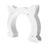 Yinhing Cat Door Interior Cat Shaped Plastic Pass Through Door With Fish Bone Pattern Ideal for Small Cats and Kittens Easy Installation and Design for Home Décor and Pet Accessibility (White)