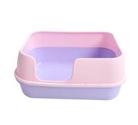 Yinhing Cat Litter Box Extra Large Semi Enclosed Proof Removable Kitty Litter Pan with Scoop Ideal for Multiple Cats Easy Design Stylish White Color for Modern Homes (Pink)