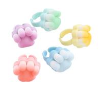 Yinhing Cat Nail Brush Nail Dust Cleaning Brush Prep Soft Dense Open Ring Design for Fingernails Toenails Professional Salon Home Use (5pcs)