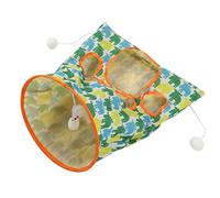 Yinhing Cat Tunnels For Indoor Cats, Crinkle Mat Hamsters Play Tunnel Toy Crinkle Bag Toy For Play Drill Sleeping Bag Kitten to Hide and Catch 3 Layers (Little Deer Pattern)