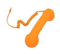 Yinhing Cell Phone Handset 3.5mm Plug Retro Radiation Proof Vintage Wired Telephone Receiver for Smartphone And Computer Stylish Design Sound Comfortable Grip In Elegant White (Orange)