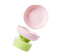Yinhing Ceramic Cat Food Bowl With Cute Flower Shape Large Capacity Design Neck and Spine Raised Pet Feeding Bowl for Cats and Dogs Stylish Color for Pets (Pink)