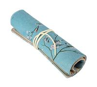 Yinhing Chinese Ancient Retro Large Capacity Pen Bag Foldable Antiquities Case for Students Floral Design for Stationery Supply Pencil Box (Plain Flower)