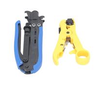 Yinhing Coax Crimper Tool Kit with 20 RG6 Connectors Multi Functional Compression Tool for RG6 RG59 RG11 Coaxial Cables Lightweight Wire Stripper for Indoor Use
