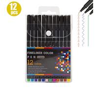 Yinhing Colouring Pens, Fineliner Pens 12pcs Coloured for Painting, Sketching, Doodling, Drafting, Art Projects
