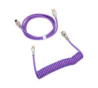 Yinhing Cus Tom Coiled Mechanical Keyboard Cable With Detachable Metal Aviation Connec Tor Double Sleeve Design USB C to USB A Red Color for Gamers And Typists (Purple)