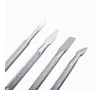 Yinhing Cuticle Pusher Set Stainless Steel 4Pcs Professional Textured Grip Cuticle Nail Scraper Peeler for Salon Home Use 12.5cm Length
