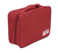 Yinhing Data Cable Bag Large Capacity Portable Electronic Accessory Storage Box/Cover for Mobile HDD Laptop Power Cord Travel Pouch in Stylish Gray for Tech On The (Burgundy)