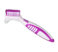 Yinhing Denture Brush for Partial and Complete False Teeth | Safe plastic double sided brush cleans partial and complete dentures prevents calculus buildup portable design for home