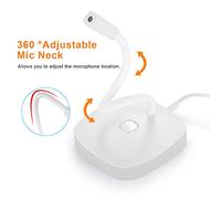 Yinhing Desktop Microphone, Touch Switch Computer Microphone Condenser Plug and Play for Online Video Conferencing, Online Teaching, Live Broadcast (Cool white)