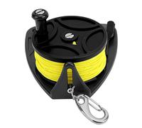 Yinhing Diving Reels Rope Spool Finger Reel Multi Purpose Clip with High Strength Wire for Cave Diving and Exile Adventures Blue Wheel for Performance (Black Wheel)